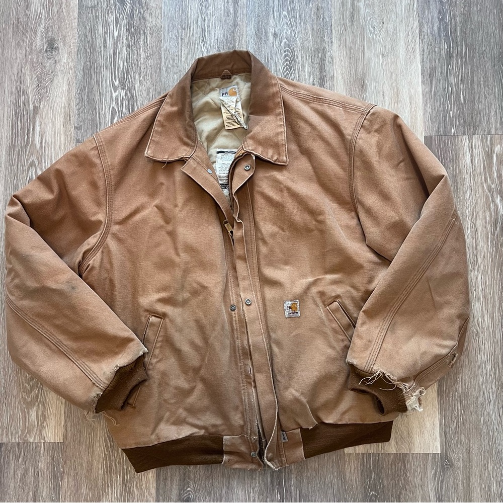Vintage carharrt FR duck Detroit workwear jacket canvas worn‎ in
